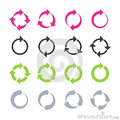 Rotation, reload, refresh, circle, cycle arrow sig Vector Illustration