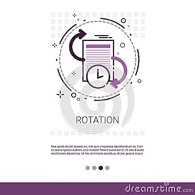 Rotation Update Application Process Web Banner With Copy Space Vector Illustration