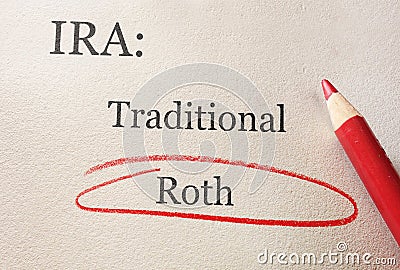 Roth IRA circle Stock Photo