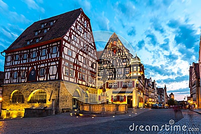 Rothenburg ob der Tauber Germany at dusk Stock Photo