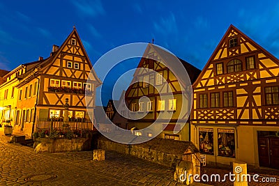 Rothenburg ob der Tauber Germany at dusk Stock Photo