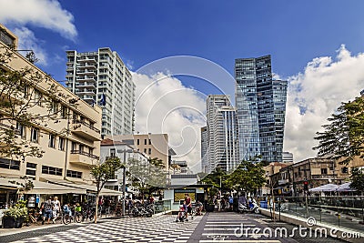 Rothschild Boulevard in Tel Aviv Editorial Stock Photo