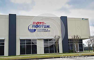 Roto-Rooter office exterior in Houston, TX. Editorial Stock Photo