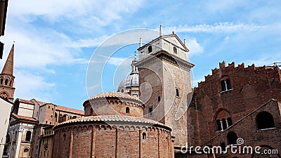 Rotonda di San Lorenzo church and Clock tower in Mantua, Italy Stock Photo