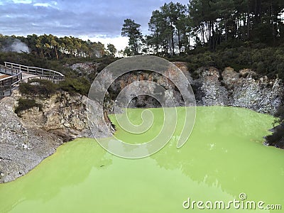 Rotorua Geyser geyser devils bath thermal water Stock Photo
