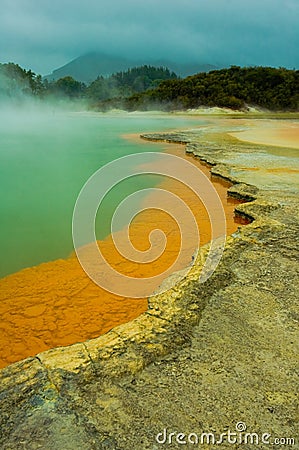 Rotorua New Zealand Sulfur Lakes Stock Photo