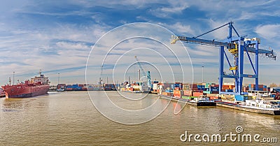 Rotterdam container terminal Editorial Stock Photo