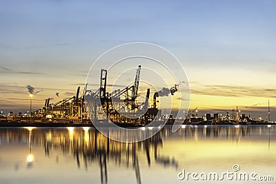 Rotterdam harbor freight loading station Stock Photo