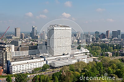 Erasmus University Medical Center university aerial view in Rotterdam Editorial Stock Photo