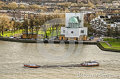 Maastunnel ventilation building Editorial Stock Photo