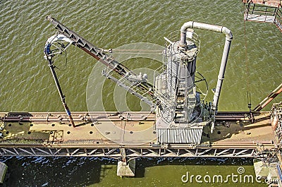 Aerial view of grain elevator Editorial Stock Photo