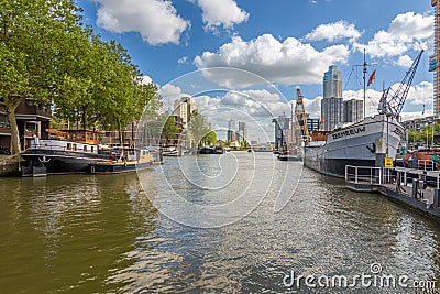 Leuvehaven, Rotterdam Editorial Stock Photo