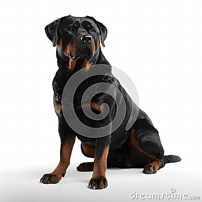 Rottweiler breed dog isolated on a clean white background Stock Photo