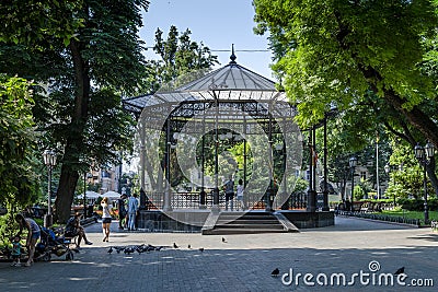 The rotunda in the Central city Park of Odessa Editorial Stock Photo
