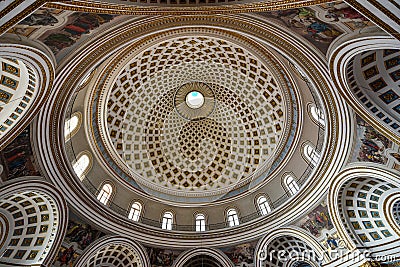 Rotunda Dome Mosta Malta Editorial Stock Photo