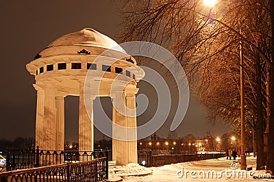 Rotunda on river Volga Stock Photo