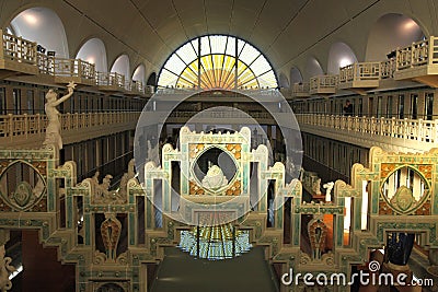 Wide angle view of La Piscine Museum of Art and Industry, Roubaix France Editorial Stock Photo