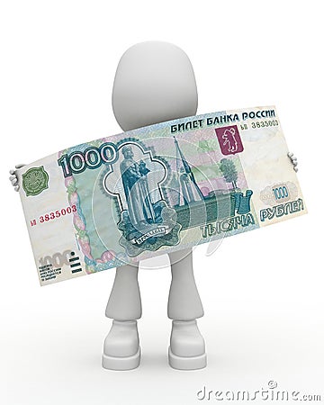 Rouble -one thousand roubles Stock Photo