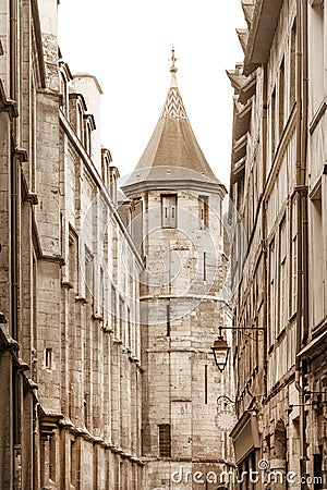 Rouen cityscape in sepia Stock Photo