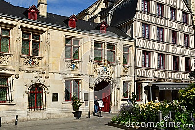 Rouen, France - september 9 2018 : Hotel Bourgtheroulde Editorial Stock Photo