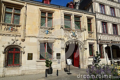 Rouen, France - september 9 2018 : Hotel Bourgtheroulde Editorial Stock Photo