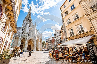 Street view in Rouen city, France Editorial Stock Photo