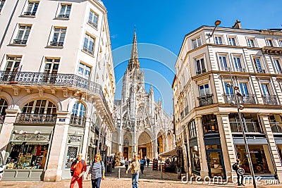 Street view in Rouen city, France Editorial Stock Photo