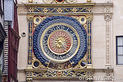 Rouen - Historic clock Stock Photo