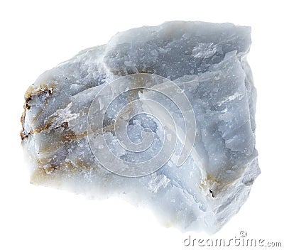 rough Angelite (Blue Anhydrite) stone on white Stock Photo