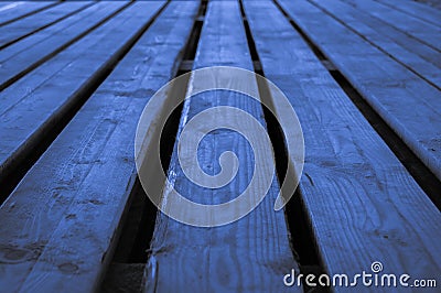 Rough blue light grayish bluish indigo wooden stage background w Stock Photo