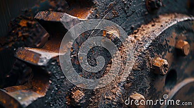 The rough and bumpy surface of a co grinding wheel a result of heavy usage and exposure to harsh elements Stock Photo