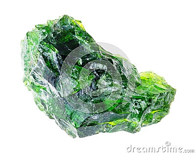 rough chrome diopside (siberian emerald) crystal Stock Photo