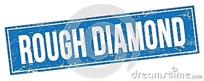 ROUGH DIAMOND text on blue grungy rectangle stamp Stock Photo