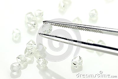 Rough diamonds Stock Photo