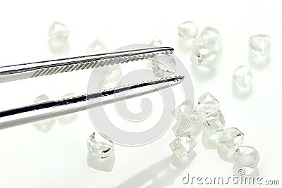 Rough diamonds Stock Photo