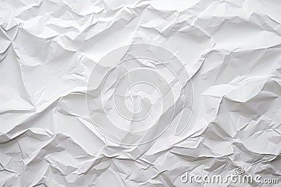Rough, Distressed, and Weathered White Blank Crumpled Paper Poster Texture Background Stock Photo