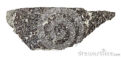 Rough dolerite diabase stone isolated on white Stock Photo