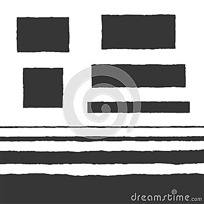 Rough Edge Text Box Shape Vector Flat Backgrounds Set Vector Illustration