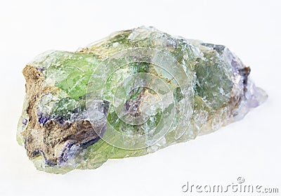 rough green Beryl with Alexandrite crystals Stock Photo