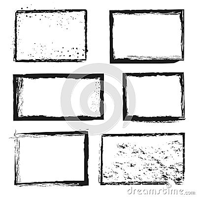 Rough grunge distressed ink vector image border frames Vector Illustration