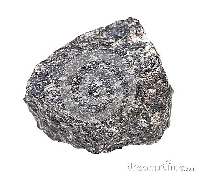 rough nepheline syenite rock isolated on white Stock Photo