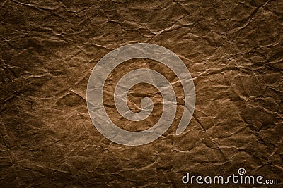 Rough Paper Background, Aged Brown Creased Page Texture Stock Photo