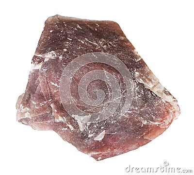 rough pink Flint stone (Chalcedony) isolated Stock Photo