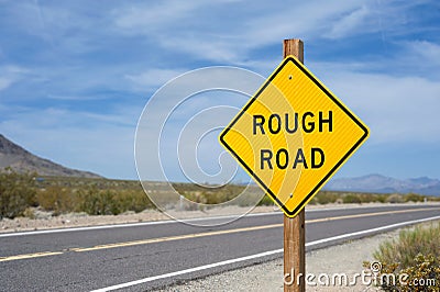 Rough Road Sign Stock Photo