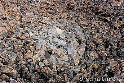 Rough, rugged solid lava rocks Stock Photo