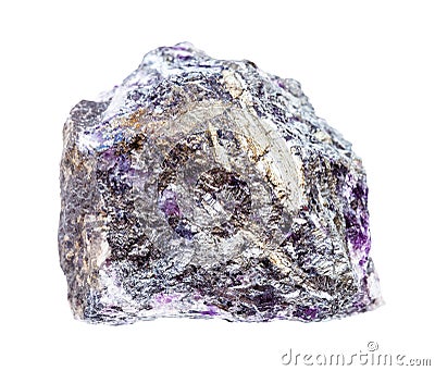 rough Stibnite (Antimonite) ore with Amethyst Stock Photo