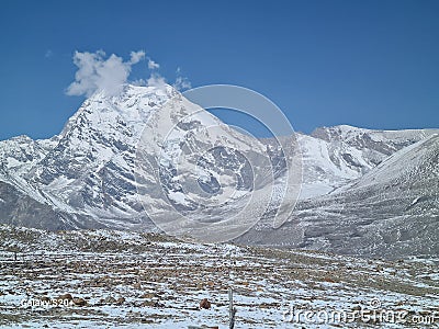 The rough terrain of north sikkim, enthralling beauty Stock Photo