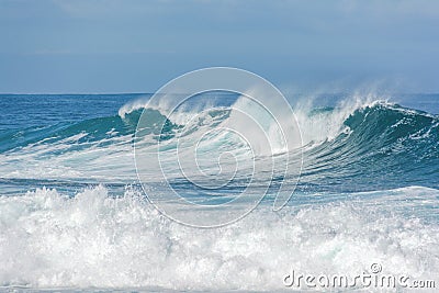 Rough waves crashing in the ocean Stock Photo