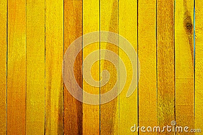 Rough yellow theme wooden partition wall texture background. Stock Photo