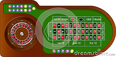 Roulette game table Vector Illustration